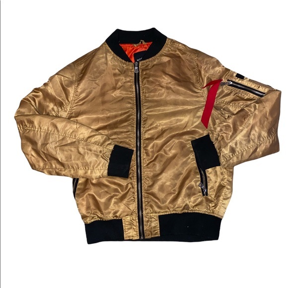 Mens Gold Bomber Jacket - Picture 1 of 4